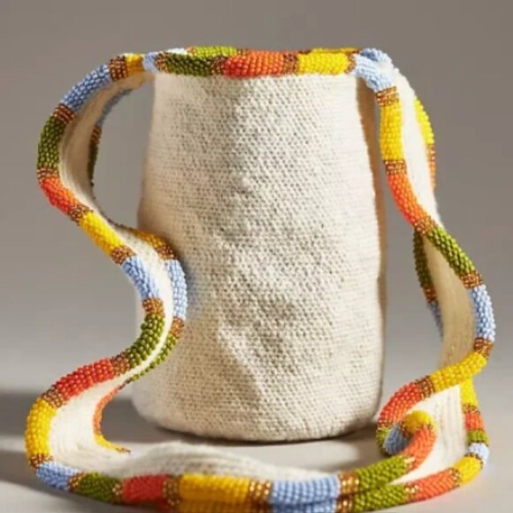 Anthropologie Handbags - Soraya Hennessy Handmade Multicolor Beaded Bucket Bag - NWOT
